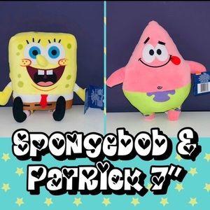 Spongebob Squarepants & Patrick Plush Set 7" NEW